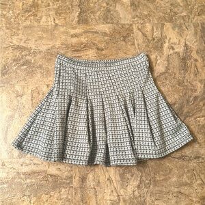 Altard State Classic Blue and White Plaid Pleated Flounce Skirt Small